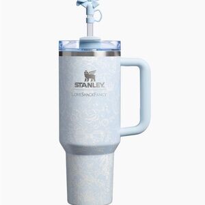 Stanley Light Blue Floral Travel Tumbler with Handle